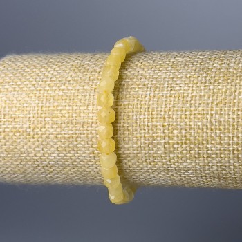 Náramek z citrínu, přírodní kámen, broušené kubické korálky, průměr 5,5 mm, délka 18 cm (elastický)