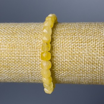 Náramek z přírodního citrínu, broušené kubíky, průměr cca 7 mm, délka 18 cm (elastický)