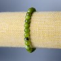 Náramek z kanadského jadeitu – přírodní kámen, hladké kuličky, průměr 6,5 mm, délka 18 cm (elastický)