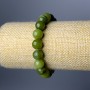 Náramek z kanadského jadeitu, přírodní kámen, hladká kulička, průměr 10 mm, délka 18 cm (elastický)