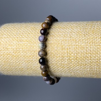 Náramek z petersitu – hladké kuličky, průměr 6,5 mm, délka 18 cm (elastický)