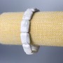 Náramek z chalcedonu, přírodní kámen, obdélníkové články, rozměry 13×18 mm, délka 18 cm (elastický)