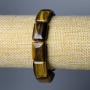 Náramek z tygřího oka, přírodní kámen, obdélníkové články, rozměry cca 13×18 mm, délka 18 cm (elastický)