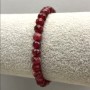 Náramek z rubelitu turmalínu, fazetované rondelové korálky, průměr 6×5 mm, délka 18 cm (elastický)