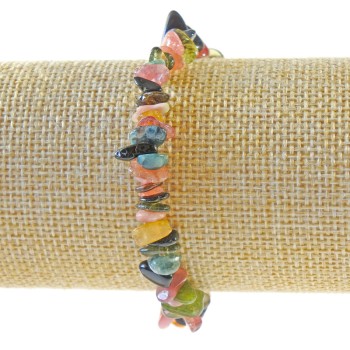 Náramek z přírodního turmalínu, drobné kuličky, průměr 7×3 mm, délka 18 cm, elastický