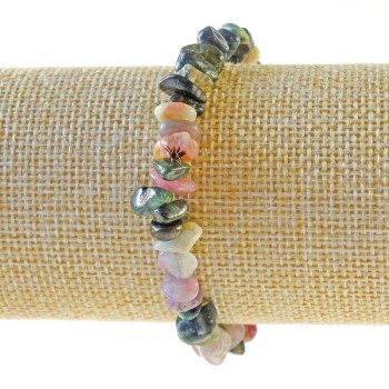 Náramek z přírodního turmalínu, drobné korálky, průměr 7×3 mm, délka 18 cm (elastický)
