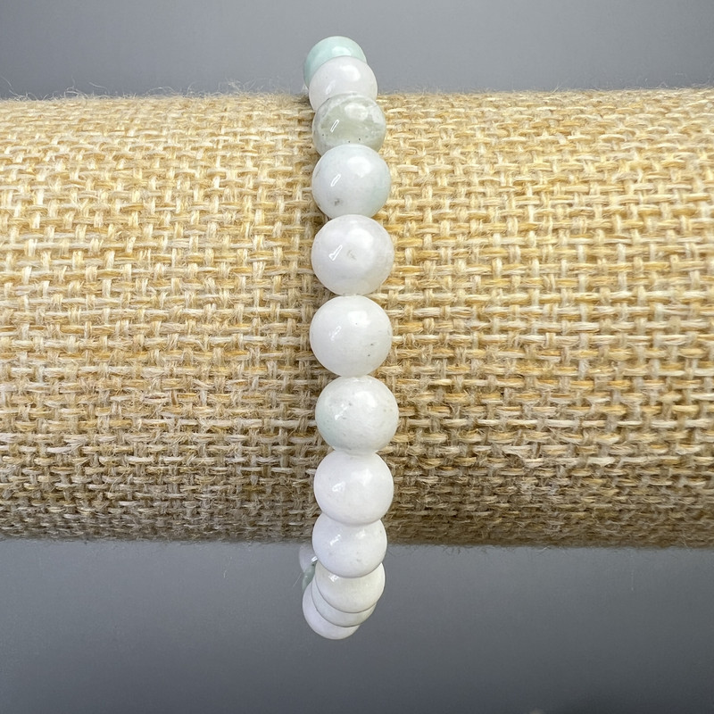 Náramek z hemimorfitu, přírodní kámen, hladká kulička, průměr 6,5 mm ±, délka 18 cm ± (elastický)