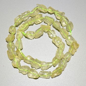 Korálky z citrínového kvarcu, fasetované, průměr 9×10 mm ±, délka 40 cm ± na niti