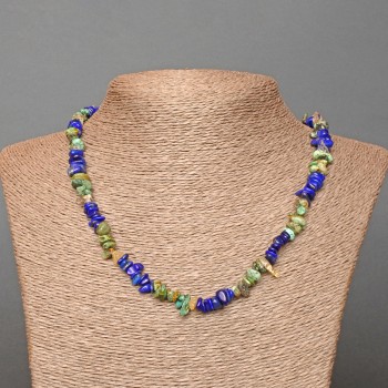 Náhrdelník mix z přírodních kamenů krystal, průměr 7×3 mm, délka 48 cm