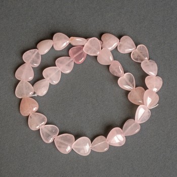 Korálky z růžového křemene, přírodní kámen ve tvaru srdce, průměr 12×12×6 mm, délka 39 cm, na niti