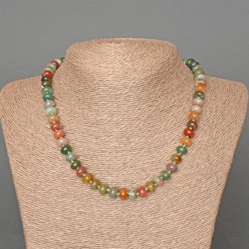 Náhrdelník ze zeleného jaspisu, hladké rondelové korálky, průměr 8×5 mm, délka 46 cm ±