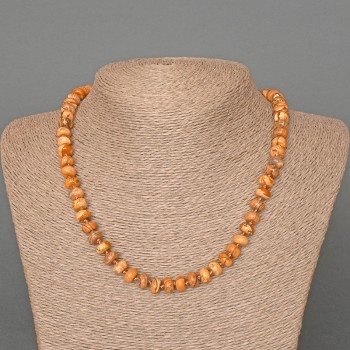 Náhrdelník krajinový jaspis, přírodní kámen, hladké rondely, průměr 8×5 mm ±, délka 46 cm ±