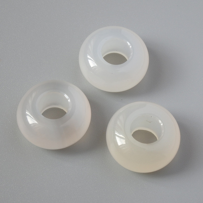 Pandora korálek z dýmového achátu, přírodní kámen, průměr 14×7 mm, průměr dírky 5,6 mm+