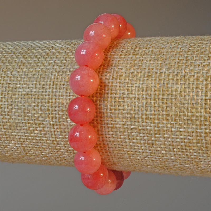 Náramek z přírodního turmalínu, hladké kuličky, průměr 10 mm, délka 18 cm (elastický)