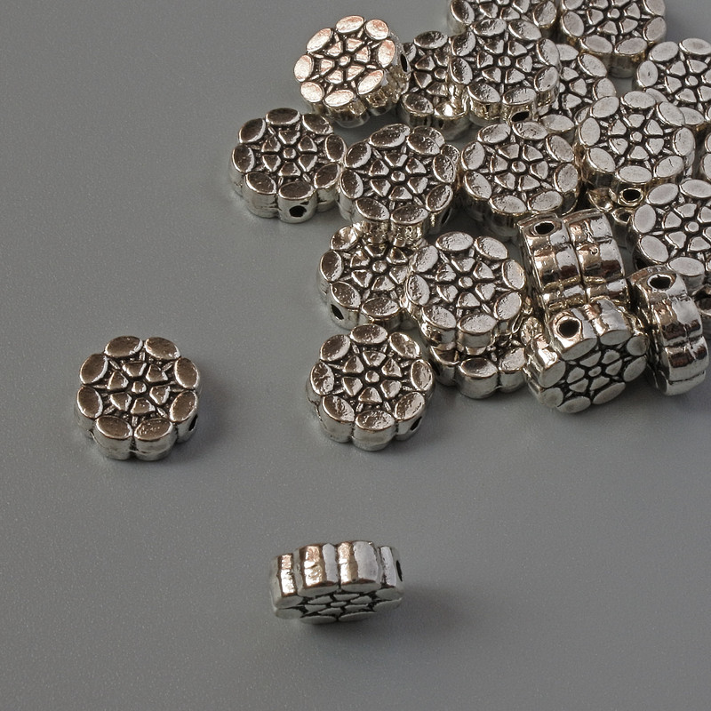 Šperkařská součástka – korálková vložka, průměr 8×3 mm ± balení 27 ks ± 20 g