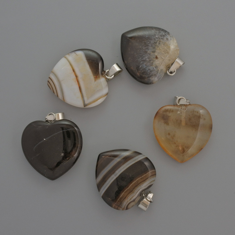 Přívěšek Srdce z černého achátu