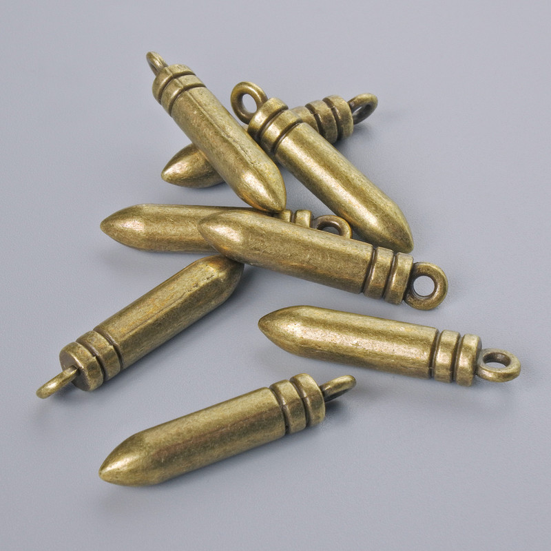 Přívěšek 'Koule', rozměry 23,5×4,5 mm, díra 1,7 mm, provedení 8 ks, bronzová barva kovu