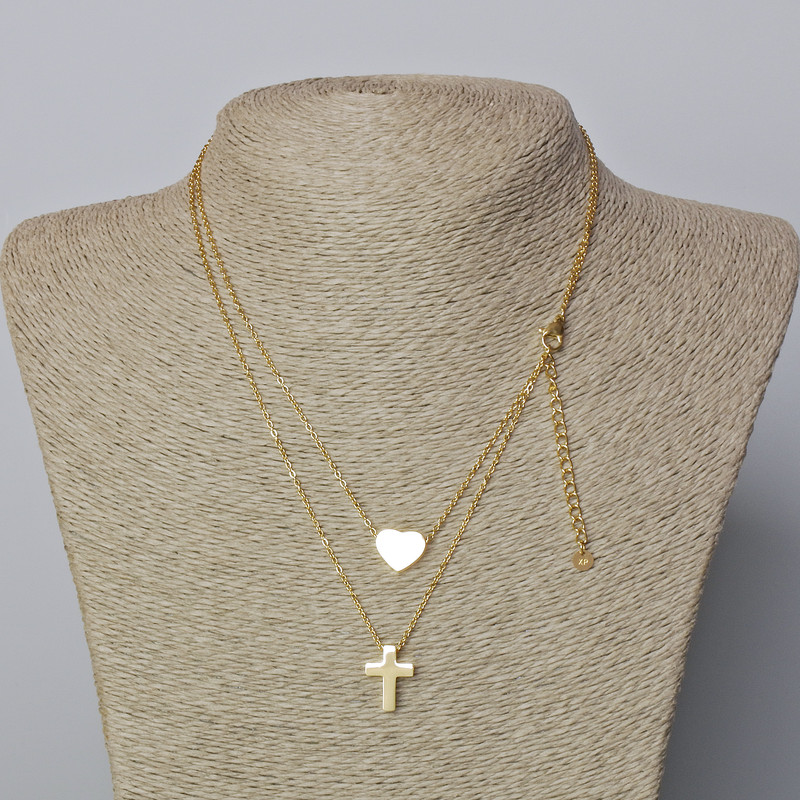 Řetízek Xuping s přívěskem „Srdce a Kříž“