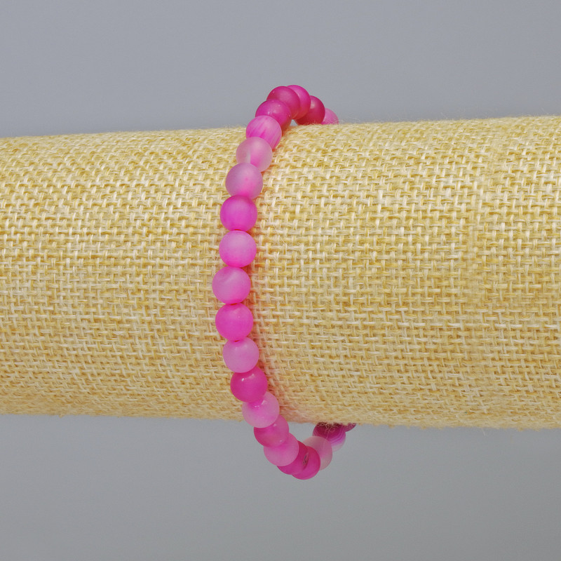 Náramek z malinového achátu matný 6 mm