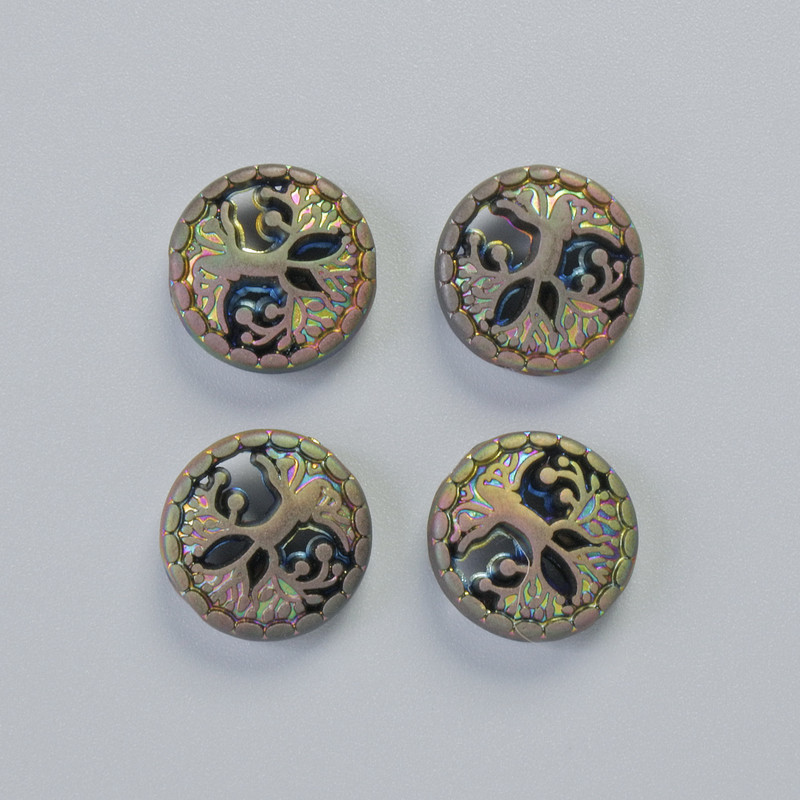 Korálky hematit «Dřevo» matný chameleon