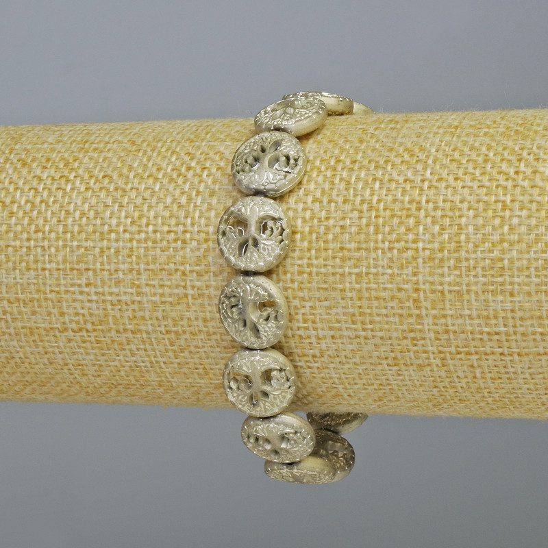 Náramek z hematitu „Strom“ matně stříbrná barva, délka 18 cm ± (elastický)