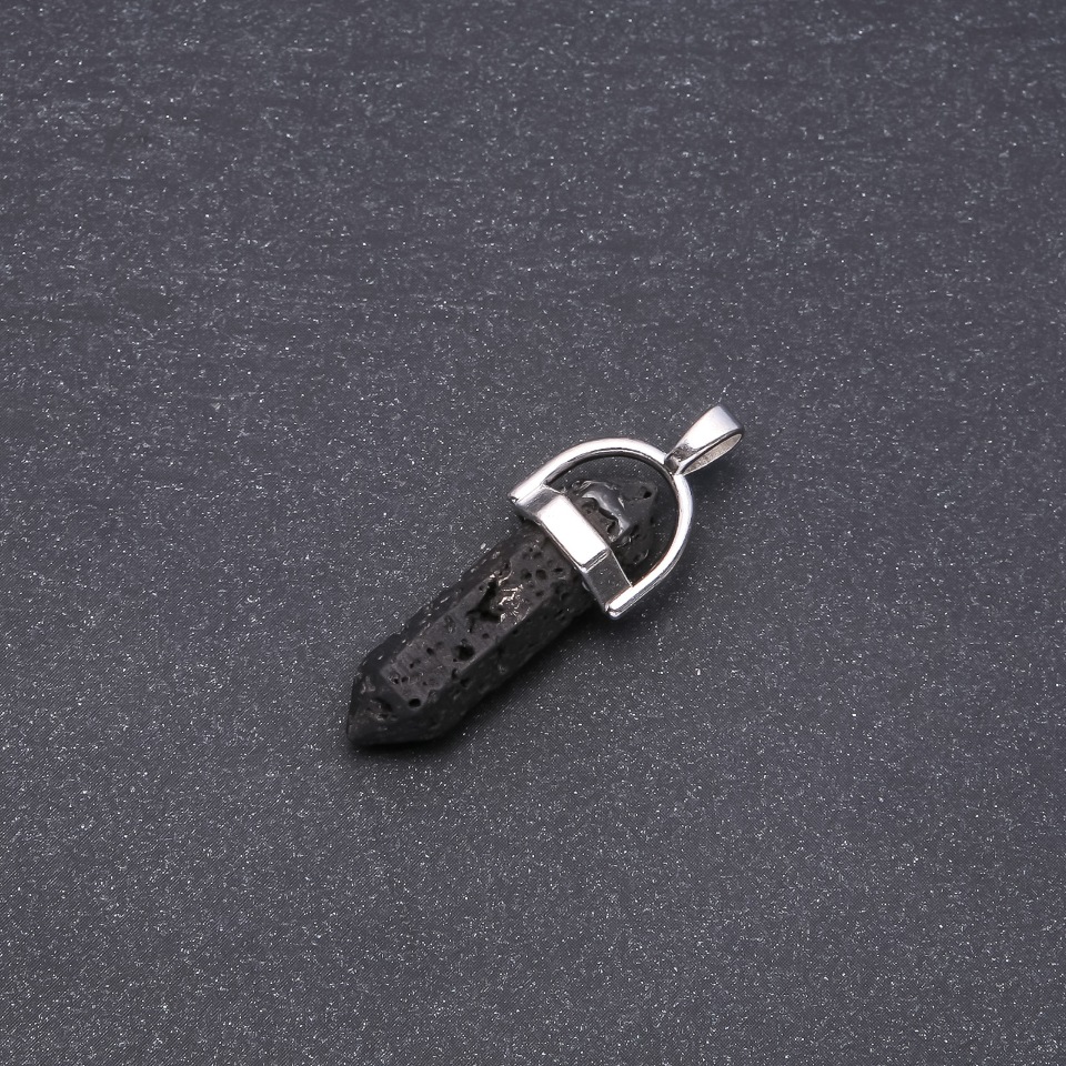 Přívěšek ve tvaru šestiúhelníku z lávy 9×30×40 mm