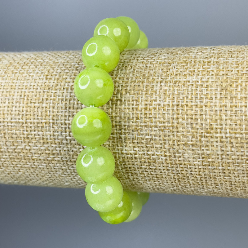 Náramek z onyxu – hladké korálky 12 mm, délka 18 cm, pružný