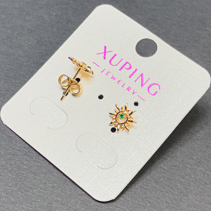 Náušnice pecky Xuping se zeleným krystalem o průměru cca 9 mm, pozlacené 18K