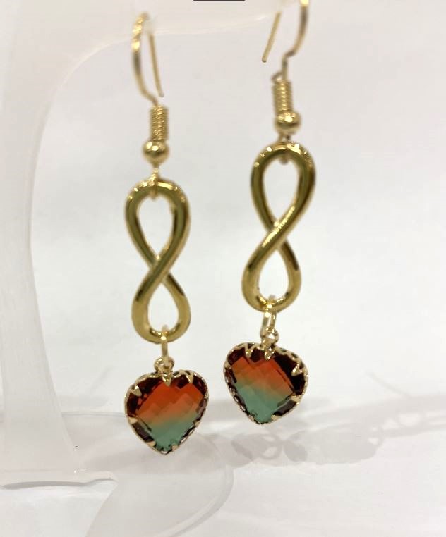 Náušnice Nekonečno vícebarevné, průměr 10 mm (+/-), délka 58 mm (+/-)