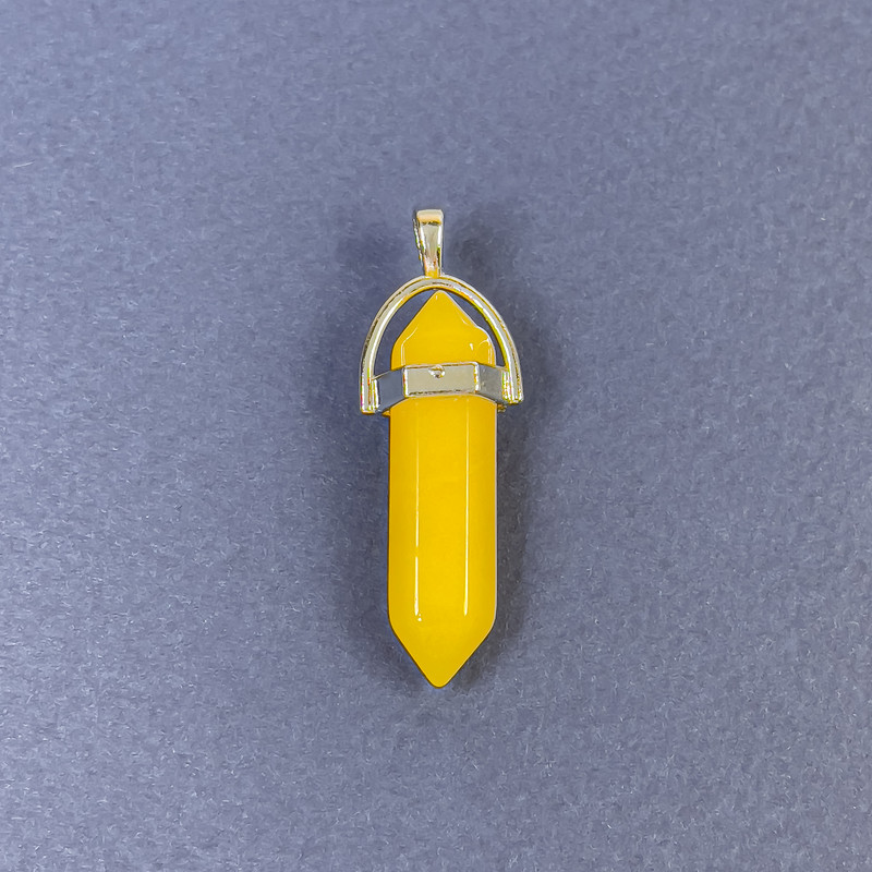 Přívěšek šestiúhelníkový s krystalem «Citrín» (tonované kamení) 8×31×41 mm+