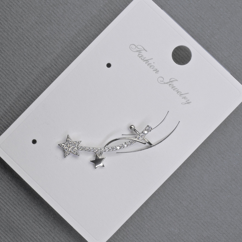 Náušnice s puzetou s kafovými korálkami do ucha, zlatý kov 11 x 28 mm + bílé štrasové kamínky