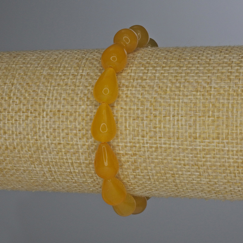 Náramek z citrínu kapkovitého tvaru 12×8 mm, délka 18 cm, elastický