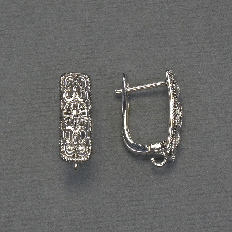 Háčky na náušnice ze stříbrného kovu 17×6 mm – pár