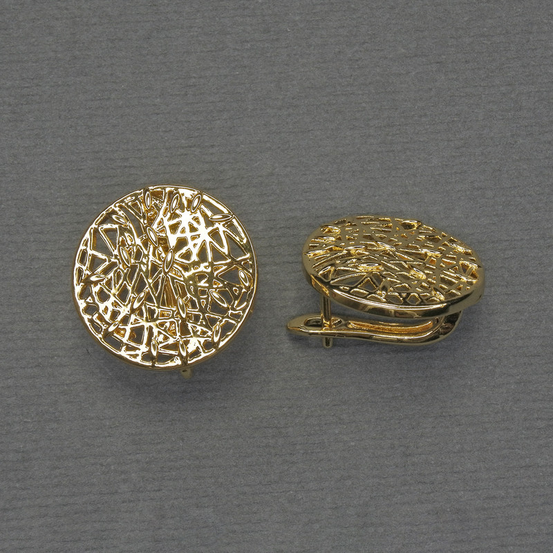 Швензи для сережок золотистий метал, діаметр 18 мм+ - пара