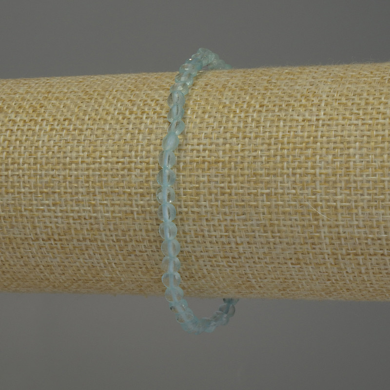 Браслет Топаз натуральний камінь гранована монетка, діаметр 4мм+-, довжина 18см+- стрейч