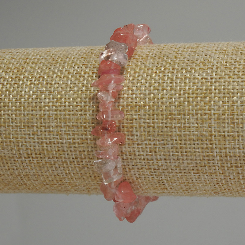 Náramek z chalcedonu – drobné kamínky, 18 cm, pružný