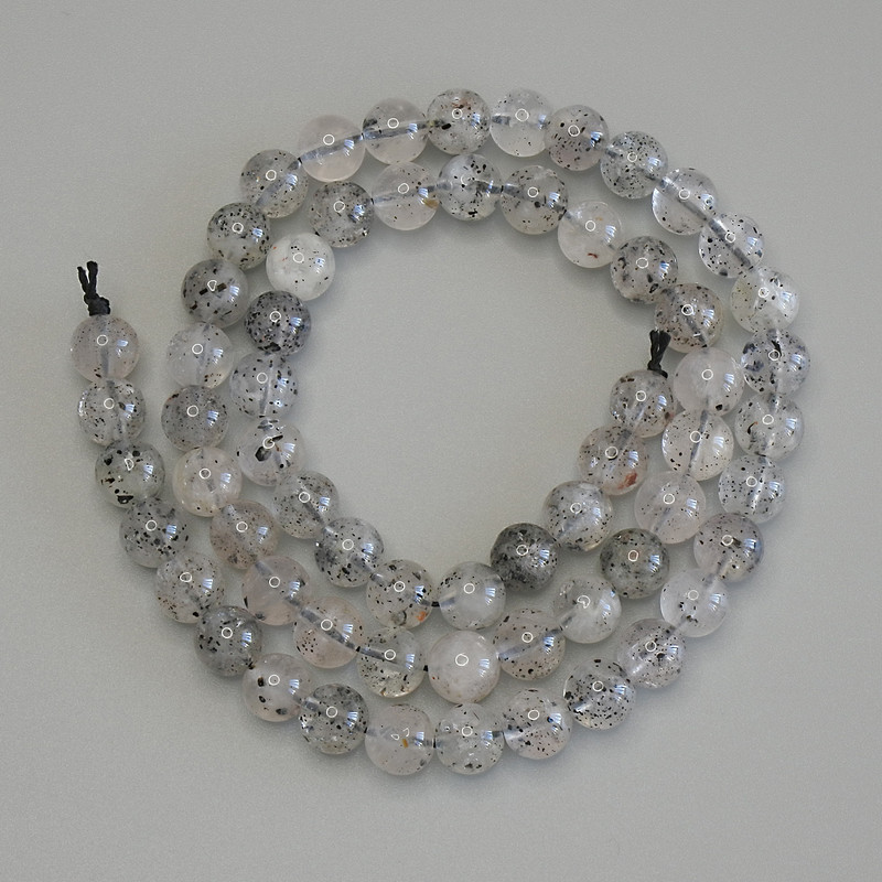 Korálky Herkimerův křemen hladké 6 mm +-, délka 39 cm