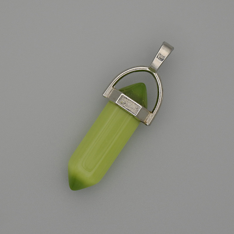 Přívěšek Kočičí oko, šestiúhelník, krystal, koule 8×31×41 mm+