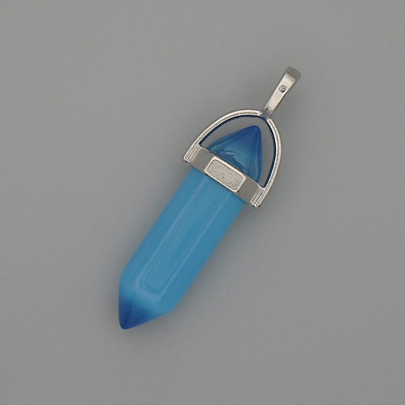 Přívěsek Kočičí oko – šestiúhelníkový krystal, kulička 8×31×41 mm+