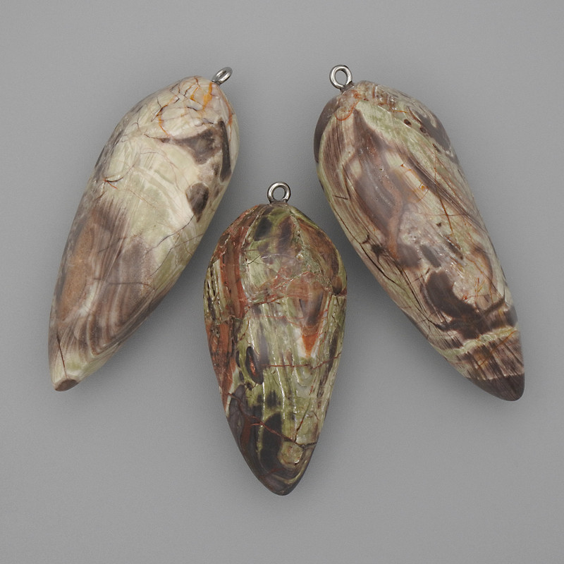 Přívěšek z přírodního kamene Jaspis Picasso 56×22 mm (+-)