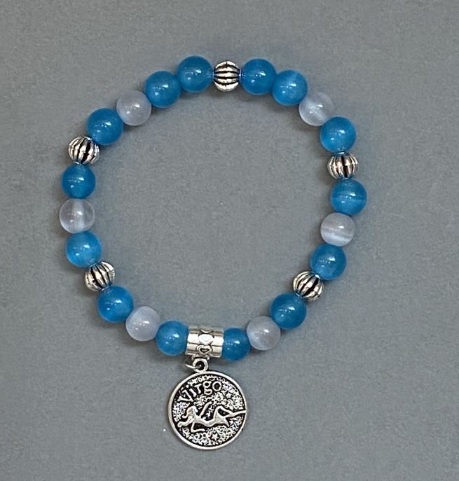 Náramek mix Kočičí oko, hladké kuličky 8 mm ±, s kovovými vložkami, délka 18 cm ±, elastický