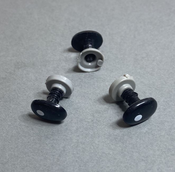 Černé oválné oči pro hračky 13×10 mm, balení 50 párů