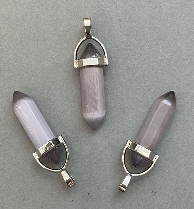 Přívěsek Kočičí oko, šestiúhelníkový tvar, krystal, kulička o rozměrech 8×31×41 mm+