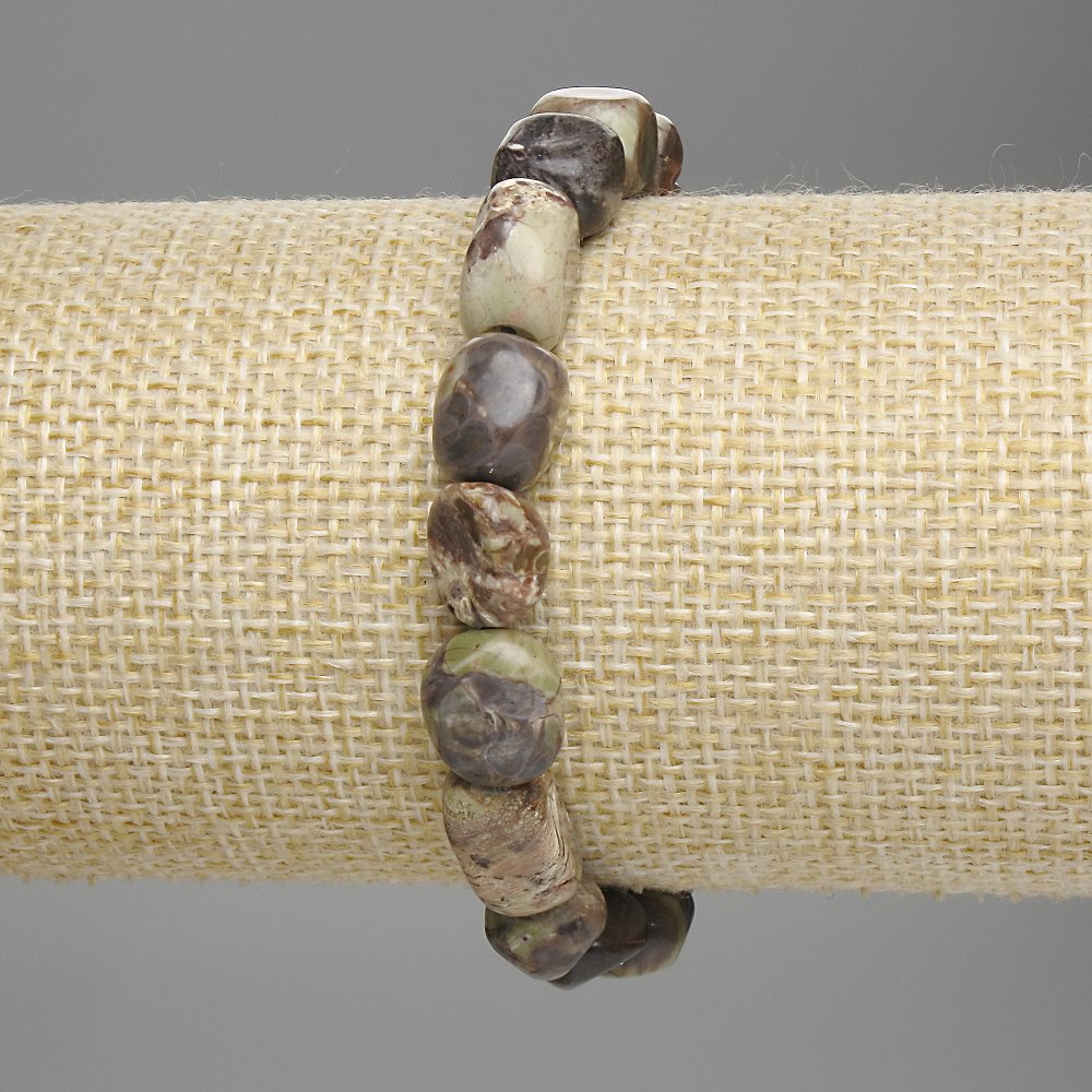 Náramek z jaspisu Picasso, facetovaný, průměr korálků 9–14×8–10 mm, délka 18 cm ±