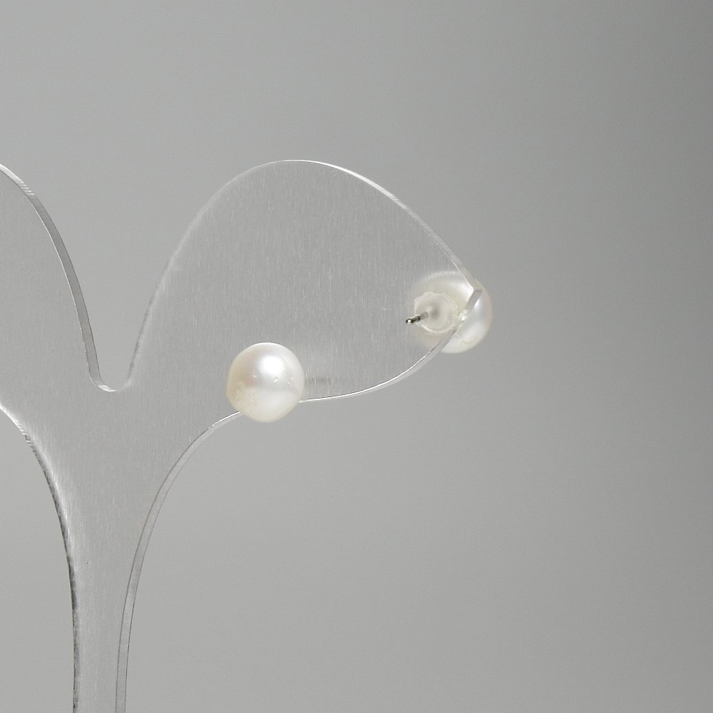 Náušnice pecky z říčních perel, průměr 6 mm+