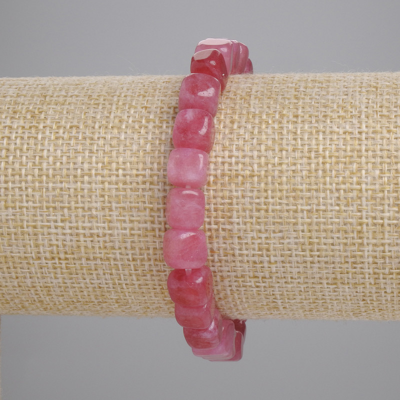 Браслет Турмалін натуральний камінь кубик, діаметр 8мм+-, довжина 18см+- (стрейч)