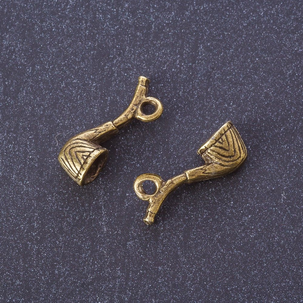 Bronzově zbarvený trubkový přívěšek, 2×0,6 cm, balení 12 ks