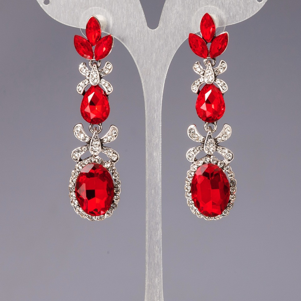 Сережки з кристалами "люстри" "шандельєри" "Міледі"