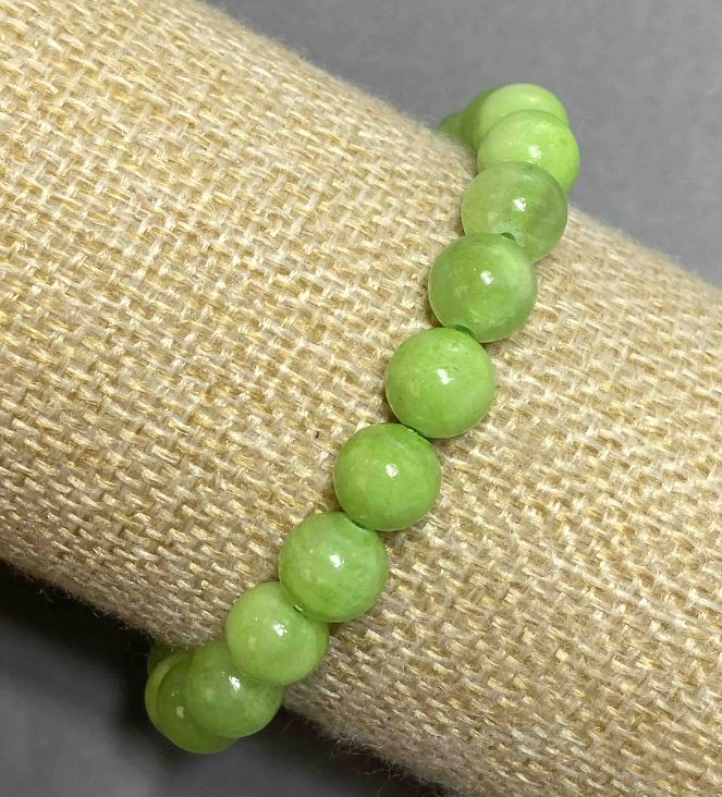 Náramek z přírodního oniksu na gumičce, průměr 8 mm, délka 18 cm