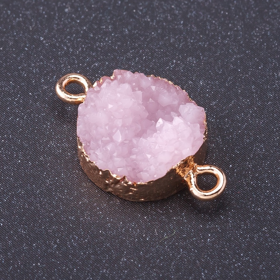 Конектор "Рожевий Сніг" колір металу "золото" L1мм, діаметр 14мм пластик